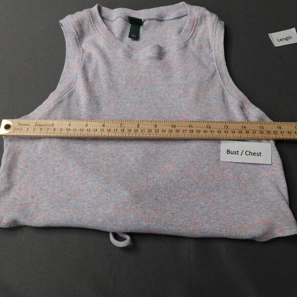 Wild Fable Womens Tank Top Large Blue Muscle Crop Open Back Clean Girl Basic - Picture 6 of 10